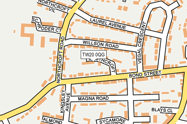 TW20 0QG map - OS OpenMap – Local (Ordnance Survey)