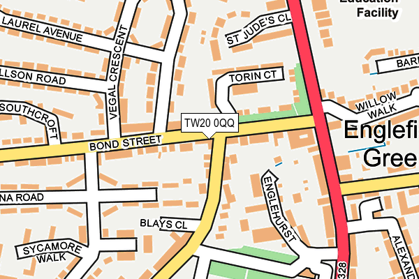 TW20 0QQ map - OS OpenMap – Local (Ordnance Survey)