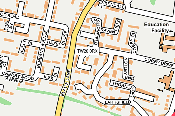 TW20 0RX map - OS OpenMap – Local (Ordnance Survey)