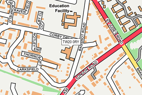 TW20 0RY map - OS OpenMap – Local (Ordnance Survey)