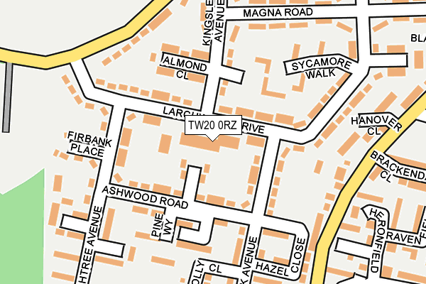 TW20 0RZ map - OS OpenMap – Local (Ordnance Survey)
