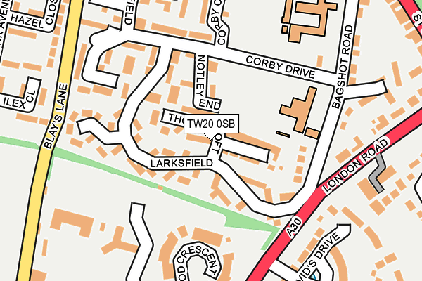 TW20 0SB map - OS OpenMap – Local (Ordnance Survey)