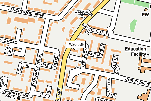 TW20 0SF map - OS OpenMap – Local (Ordnance Survey)