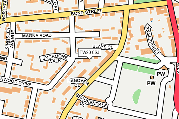 TW20 0SJ map - OS OpenMap – Local (Ordnance Survey)