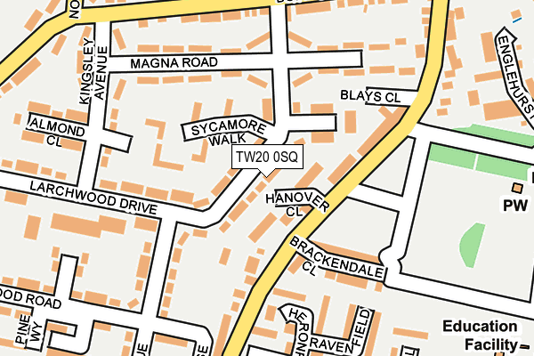 TW20 0SQ map - OS OpenMap – Local (Ordnance Survey)