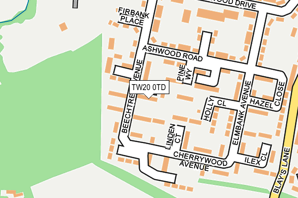 TW20 0TD map - OS OpenMap – Local (Ordnance Survey)