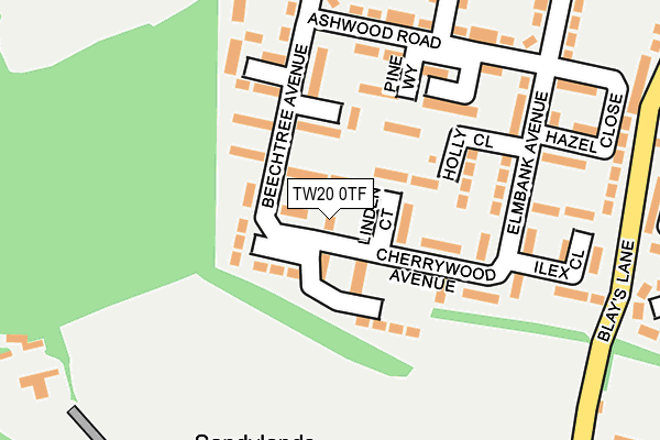 TW20 0TF map - OS OpenMap – Local (Ordnance Survey)