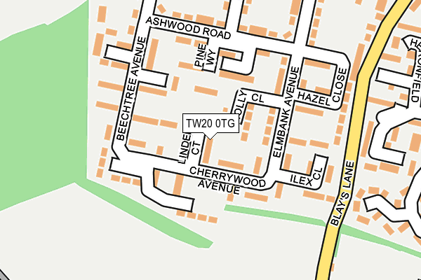 TW20 0TG map - OS OpenMap – Local (Ordnance Survey)
