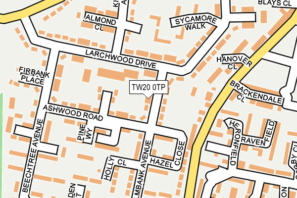 TW20 0TP map - OS OpenMap – Local (Ordnance Survey)