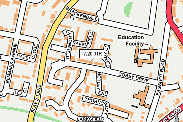 TW20 0TR map - OS OpenMap – Local (Ordnance Survey)