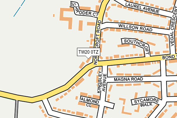 TW20 0TZ map - OS OpenMap – Local (Ordnance Survey)