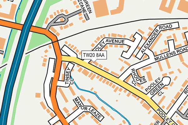 TW20 8AA map - OS OpenMap – Local (Ordnance Survey)