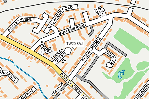TW20 8AJ map - OS OpenMap – Local (Ordnance Survey)