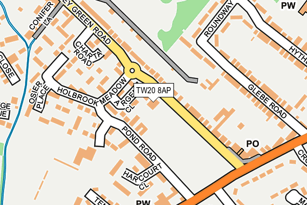 TW20 8AP map - OS OpenMap – Local (Ordnance Survey)