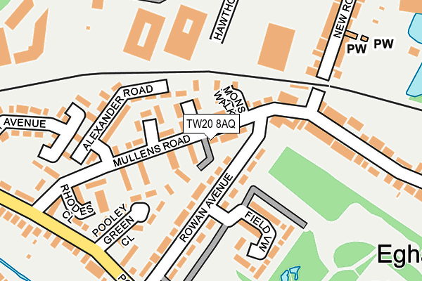 TW20 8AQ map - OS OpenMap – Local (Ordnance Survey)
