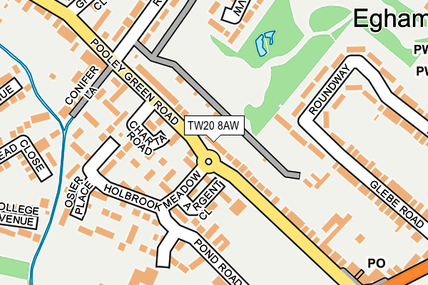 TW20 8AW map - OS OpenMap – Local (Ordnance Survey)