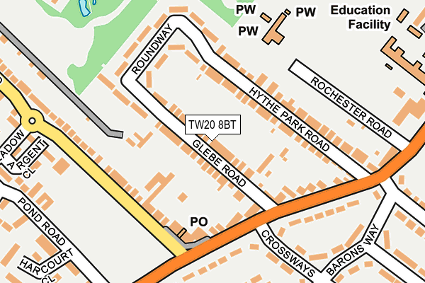 TW20 8BT map - OS OpenMap – Local (Ordnance Survey)