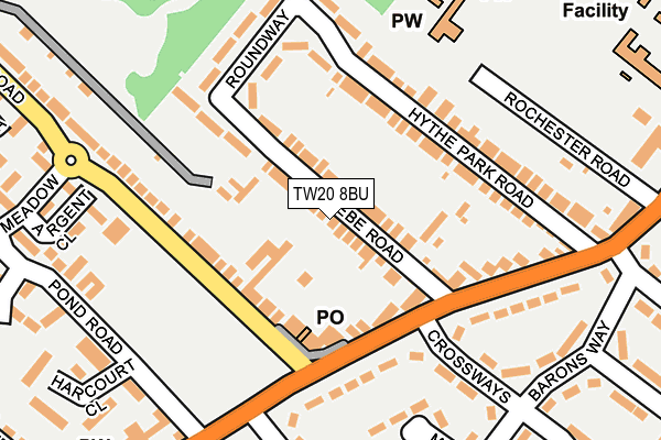 TW20 8BU map - OS OpenMap – Local (Ordnance Survey)