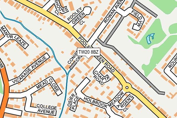TW20 8BZ map - OS OpenMap – Local (Ordnance Survey)