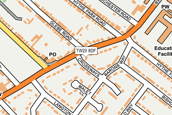 TW20 8DF map - OS OpenMap – Local (Ordnance Survey)
