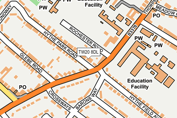 TW20 8DL map - OS OpenMap – Local (Ordnance Survey)