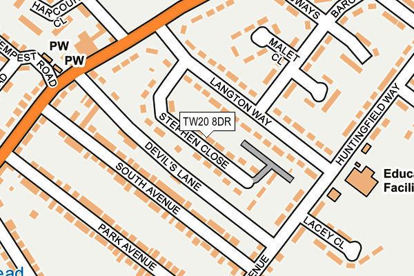 TW20 8DR map - OS OpenMap – Local (Ordnance Survey)
