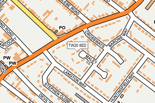 TW20 8ED map - OS OpenMap – Local (Ordnance Survey)