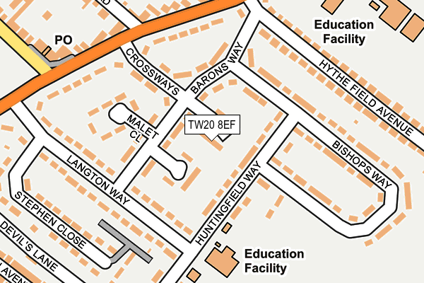 TW20 8EF map - OS OpenMap – Local (Ordnance Survey)