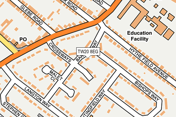 TW20 8EG map - OS OpenMap – Local (Ordnance Survey)