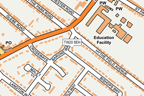 TW20 8EH map - OS OpenMap – Local (Ordnance Survey)