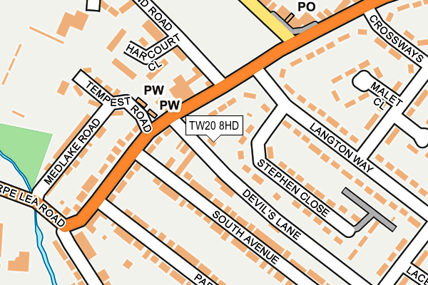 TW20 8HD map - OS OpenMap – Local (Ordnance Survey)