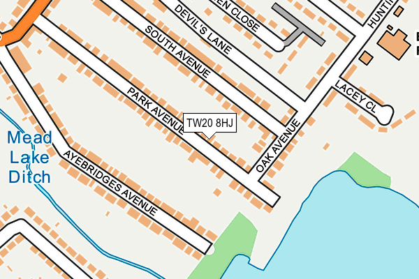 TW20 8HJ map - OS OpenMap – Local (Ordnance Survey)