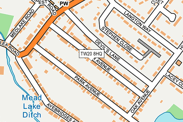 TW20 8HQ map - OS OpenMap – Local (Ordnance Survey)