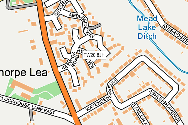 TW20 8JH map - OS OpenMap – Local (Ordnance Survey)
