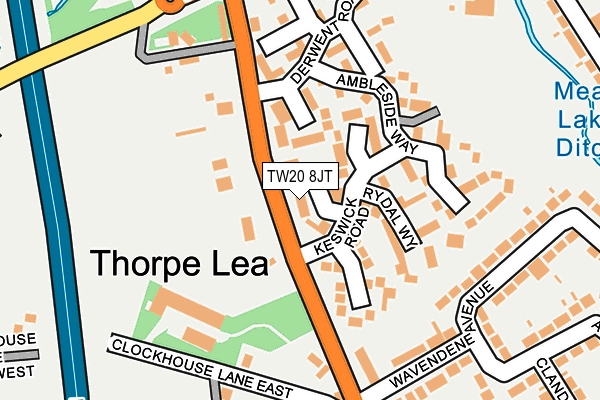 TW20 8JT map - OS OpenMap – Local (Ordnance Survey)