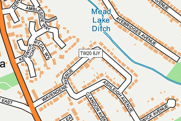 TW20 8JY map - OS OpenMap – Local (Ordnance Survey)