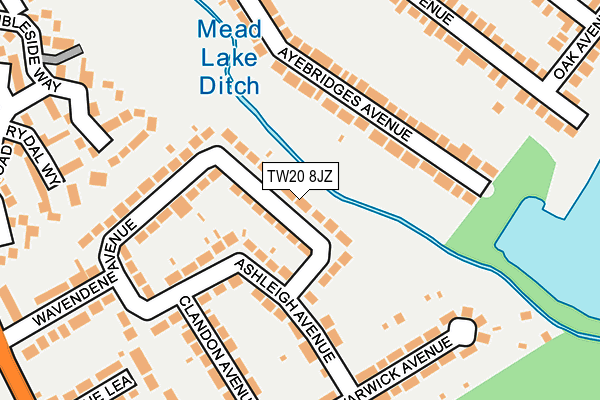 TW20 8JZ map - OS OpenMap – Local (Ordnance Survey)