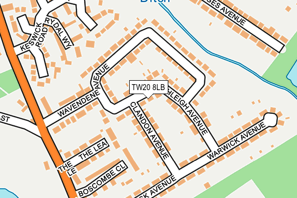 TW20 8LB map - OS OpenMap – Local (Ordnance Survey)