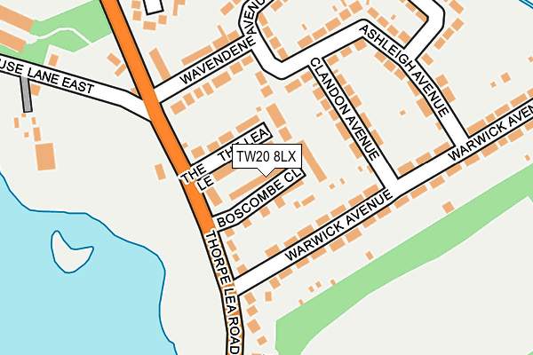 TW20 8LX map - OS OpenMap – Local (Ordnance Survey)