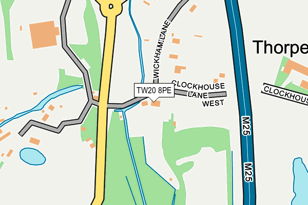 TW20 8PE map - OS OpenMap – Local (Ordnance Survey)