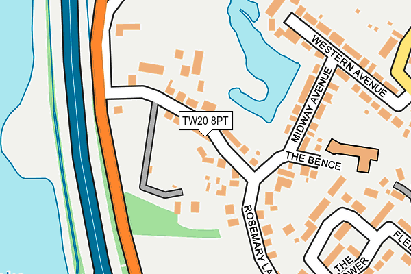 TW20 8PT map - OS OpenMap – Local (Ordnance Survey)