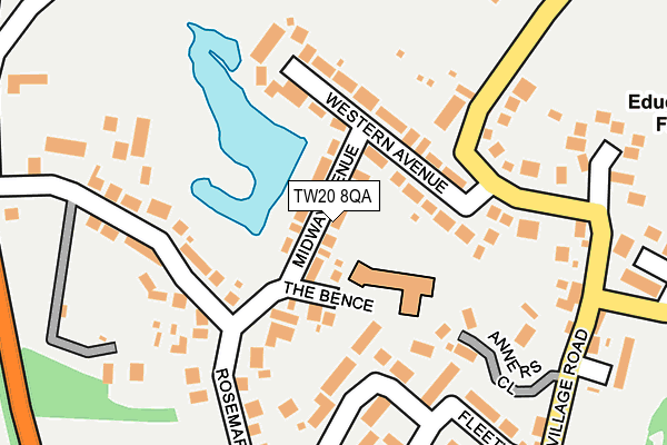TW20 8QA map - OS OpenMap – Local (Ordnance Survey)