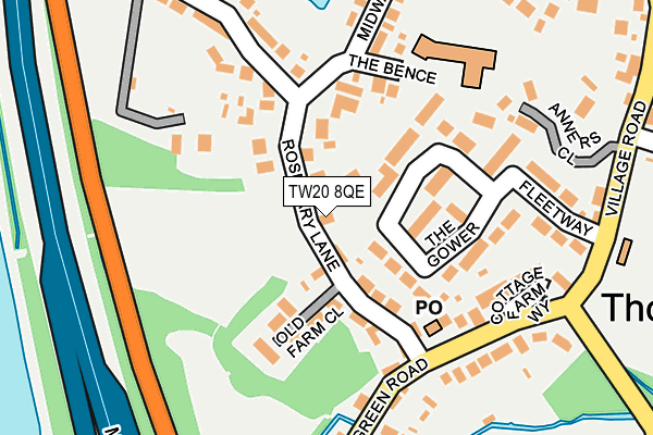 TW20 8QE map - OS OpenMap – Local (Ordnance Survey)
