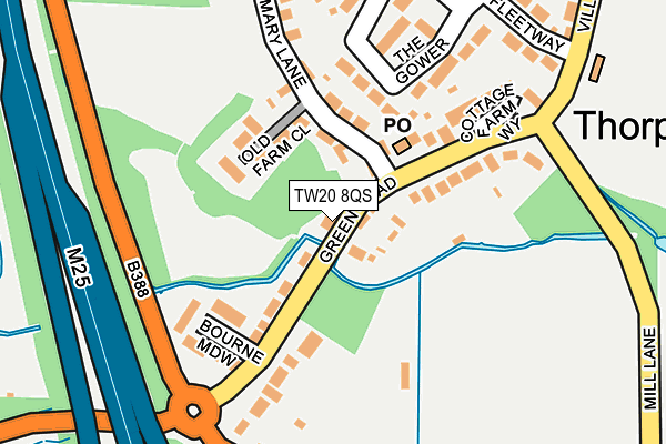 TW20 8QS map - OS OpenMap – Local (Ordnance Survey)