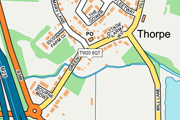 TW20 8QT map - OS OpenMap – Local (Ordnance Survey)