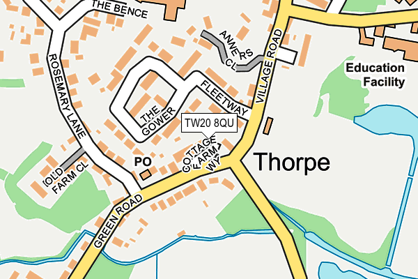 TW20 8QU map - OS OpenMap – Local (Ordnance Survey)