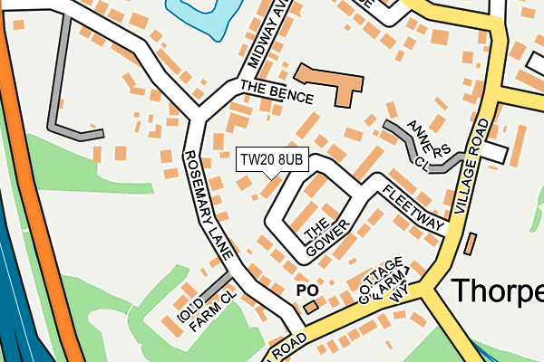 TW20 8UB map - OS OpenMap – Local (Ordnance Survey)