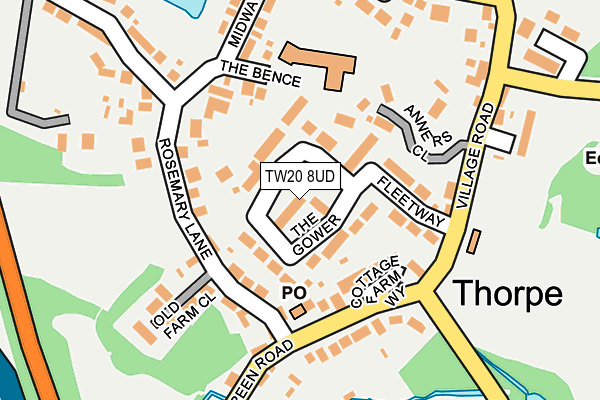 TW20 8UD map - OS OpenMap – Local (Ordnance Survey)