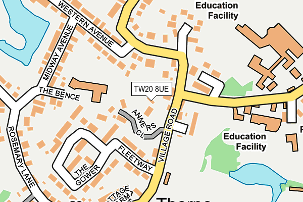 TW20 8UE map - OS OpenMap – Local (Ordnance Survey)