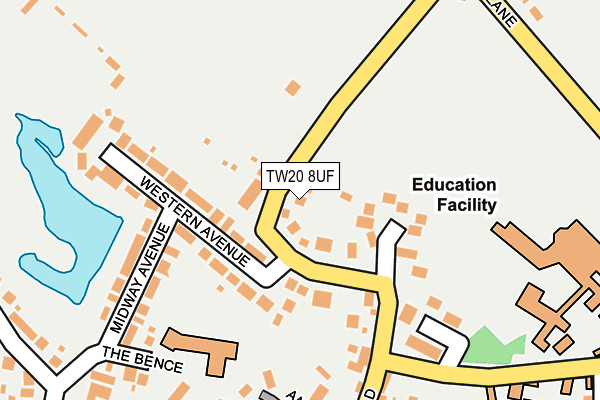 TW20 8UF map - OS OpenMap – Local (Ordnance Survey)